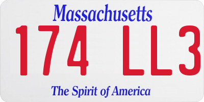 MA license plate 174LL3
