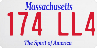 MA license plate 174LL4