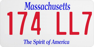 MA license plate 174LL7