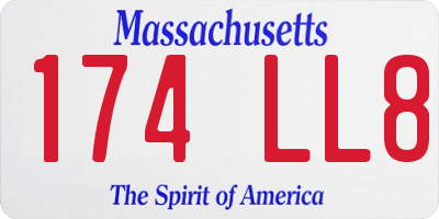 MA license plate 174LL8