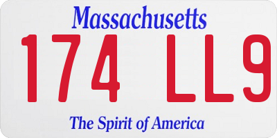 MA license plate 174LL9