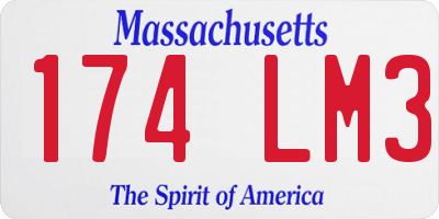 MA license plate 174LM3