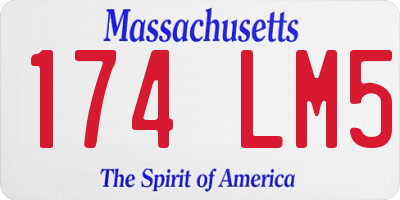 MA license plate 174LM5