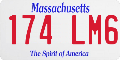MA license plate 174LM6