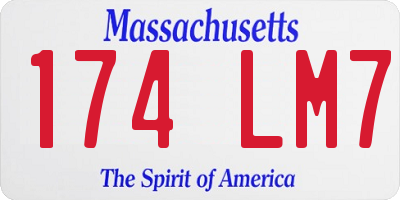 MA license plate 174LM7