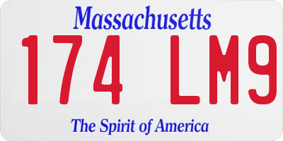 MA license plate 174LM9