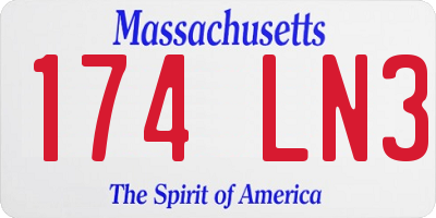 MA license plate 174LN3