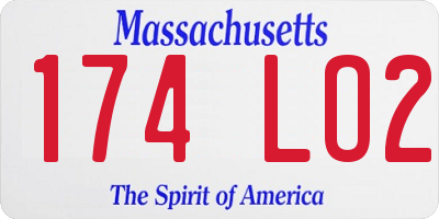 MA license plate 174LO2