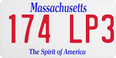 MA license plate 174LP3