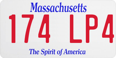 MA license plate 174LP4