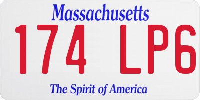 MA license plate 174LP6