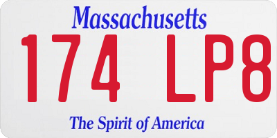MA license plate 174LP8