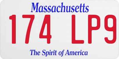 MA license plate 174LP9