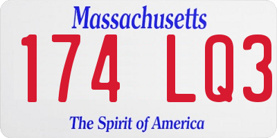 MA license plate 174LQ3