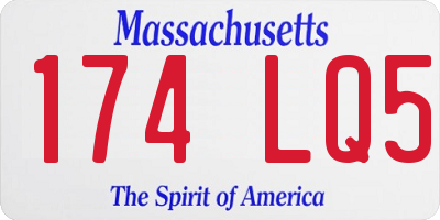 MA license plate 174LQ5