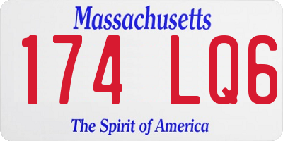 MA license plate 174LQ6