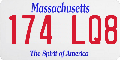 MA license plate 174LQ8