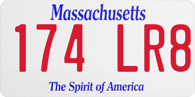 MA license plate 174LR8