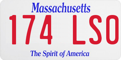 MA license plate 174LS0
