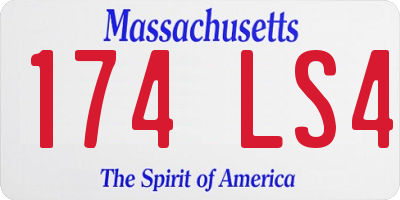 MA license plate 174LS4