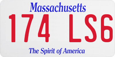 MA license plate 174LS6