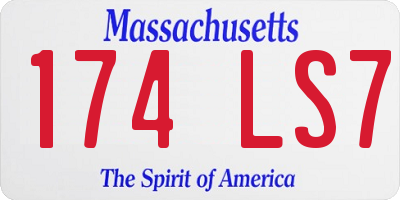 MA license plate 174LS7
