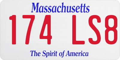 MA license plate 174LS8