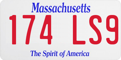 MA license plate 174LS9
