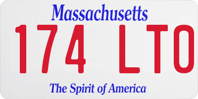 MA license plate 174LT0