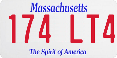 MA license plate 174LT4