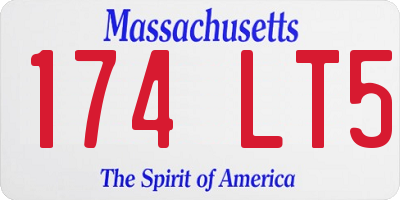 MA license plate 174LT5