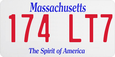MA license plate 174LT7