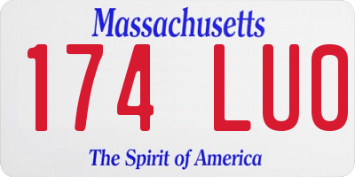 MA license plate 174LU0