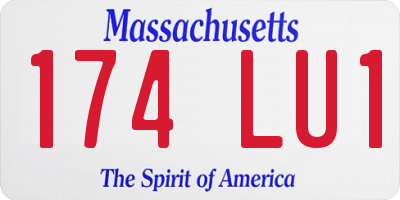 MA license plate 174LU1