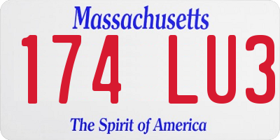 MA license plate 174LU3