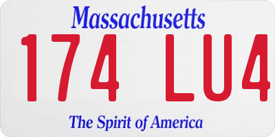 MA license plate 174LU4