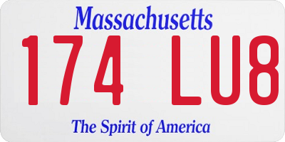 MA license plate 174LU8