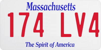 MA license plate 174LV4
