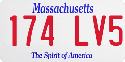 MA license plate 174LV5