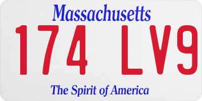 MA license plate 174LV9