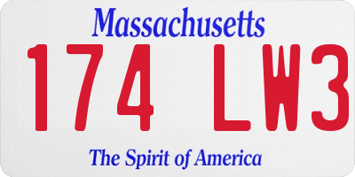 MA license plate 174LW3