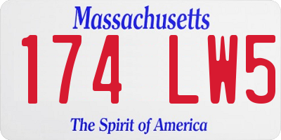 MA license plate 174LW5