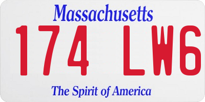 MA license plate 174LW6