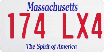 MA license plate 174LX4