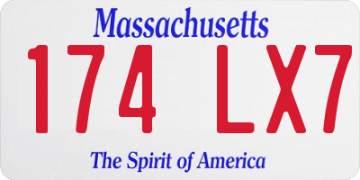 MA license plate 174LX7