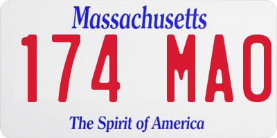 MA license plate 174MA0