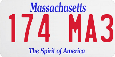 MA license plate 174MA3