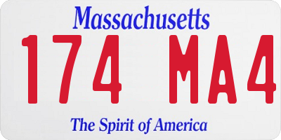 MA license plate 174MA4
