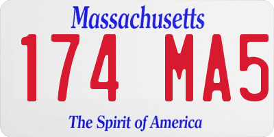 MA license plate 174MA5