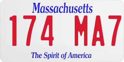 MA license plate 174MA7